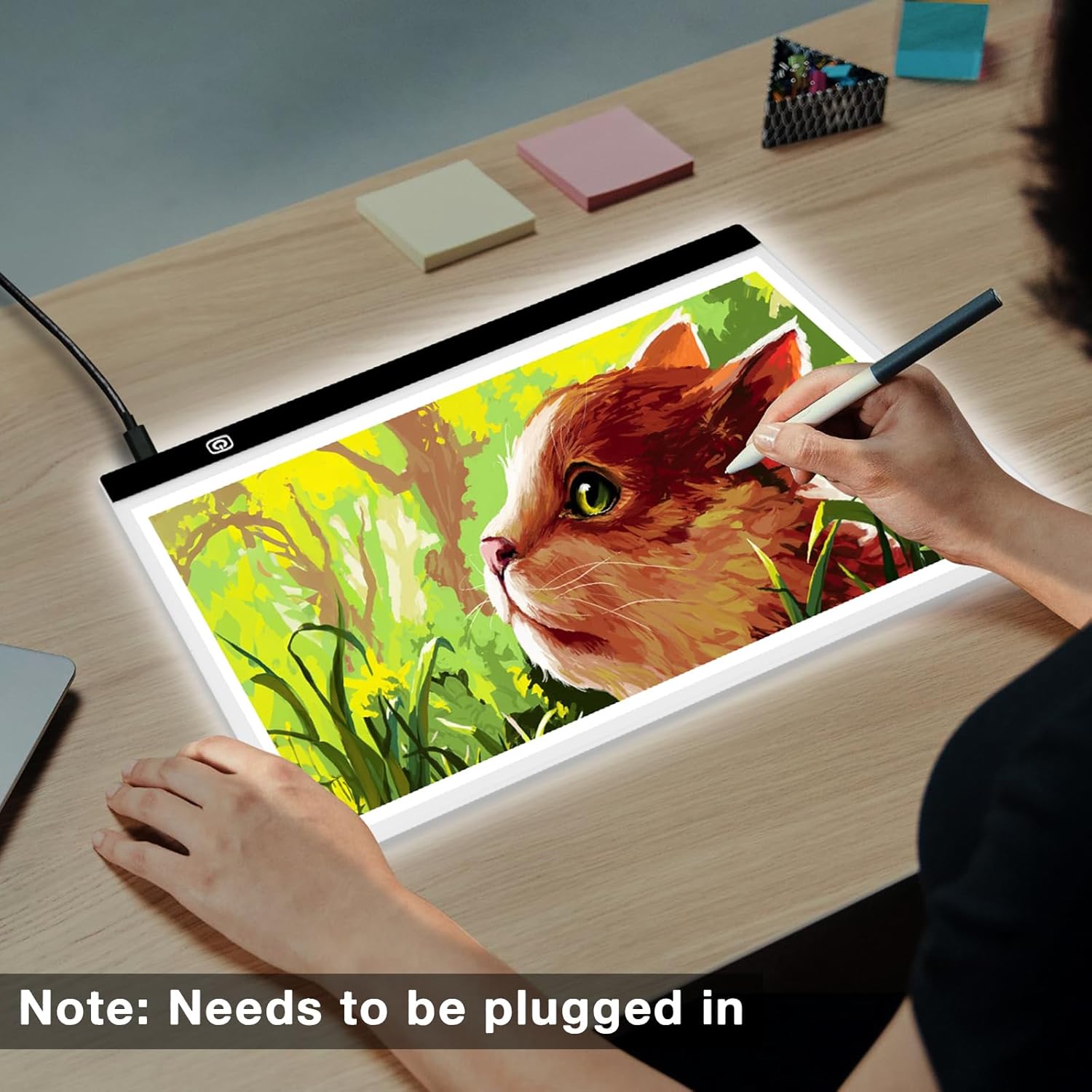 Funshot A3 Led Light Pad Tracing Light Box with USB Power Cable and 4 Fasten Clips,3 Levels of Brightness,Diamond Art Light Board,Sketching,Painting, Sketching,Tracing