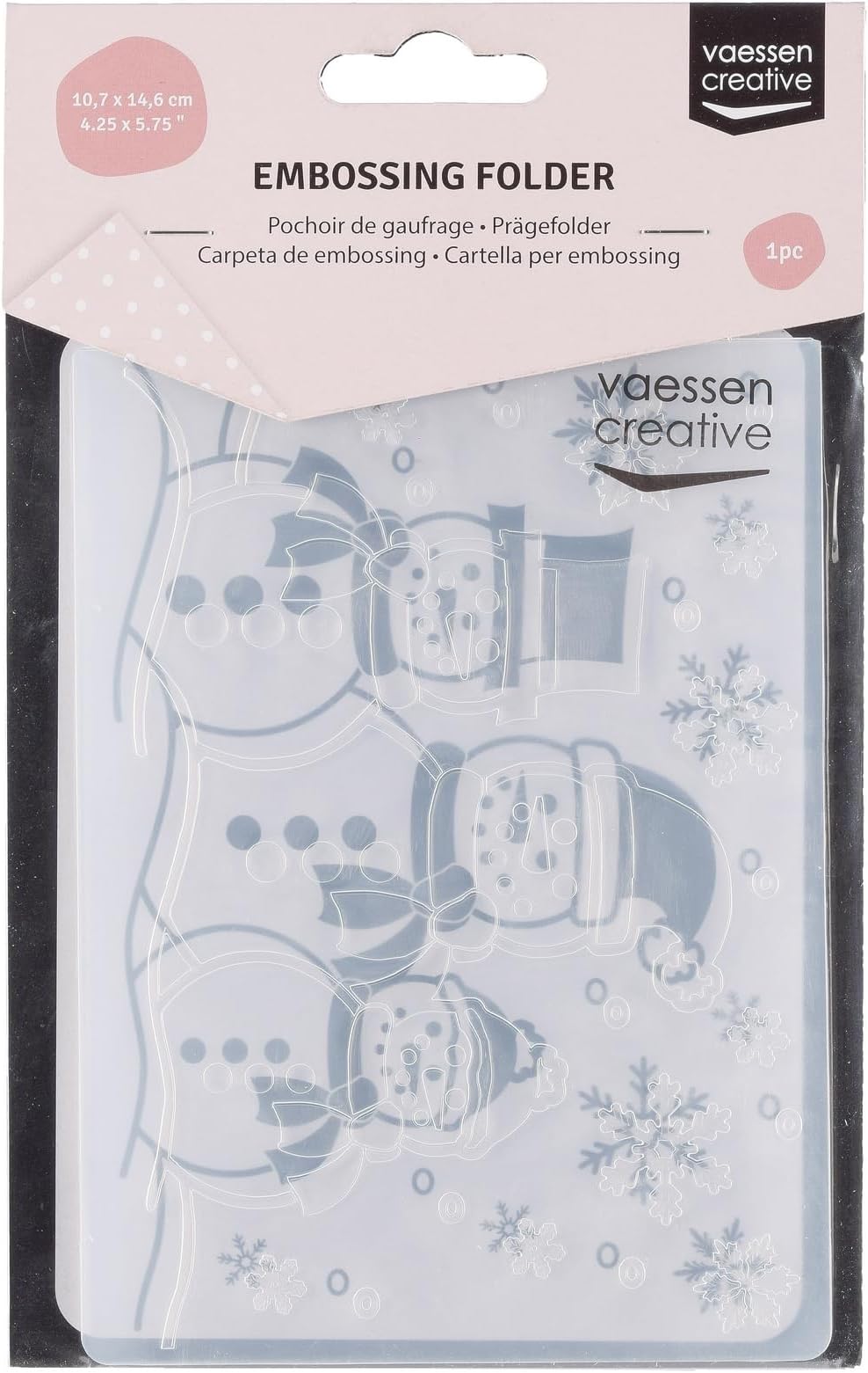 Embossing Folder Snowmen 5.75 x 4.21 inches - Embossing Folder for Card Making, Scrapbooking, Journaling - Reusable - Precise Results - for Embossing and Die-Cutting Machines