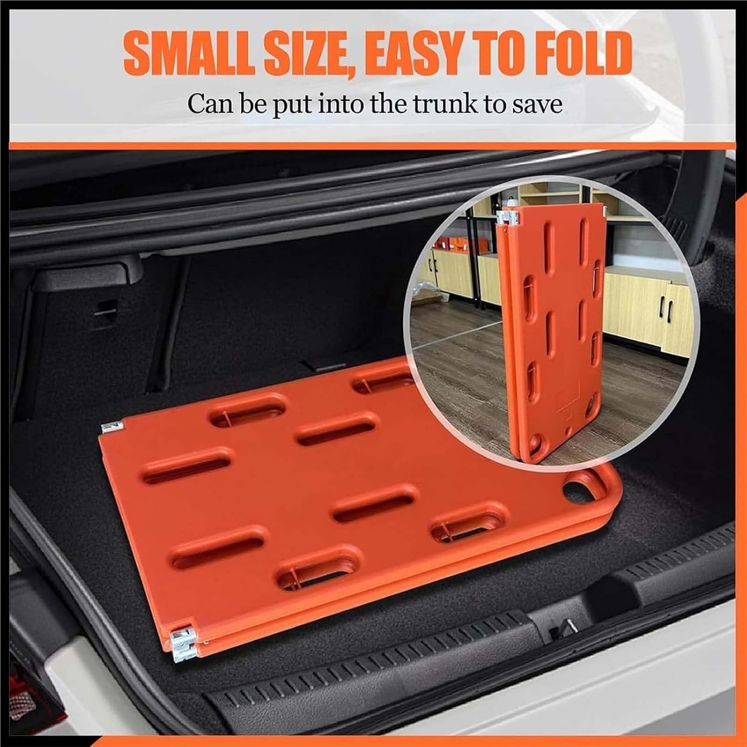 Stretcher,Foldable EMT Transfer Backboard Stretcher, Lightweight 4-Fold Spine Board for Patient Transfer, Durable PE Plastic Ambulance Equipment, Emergency Rescue Essential
