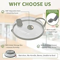 Vista 8 de Cubierta de salpicaduras de microondas con vaporizador de agua para alimentos, protector de salpicaduras de microondas de vapor de 10 pulgadas