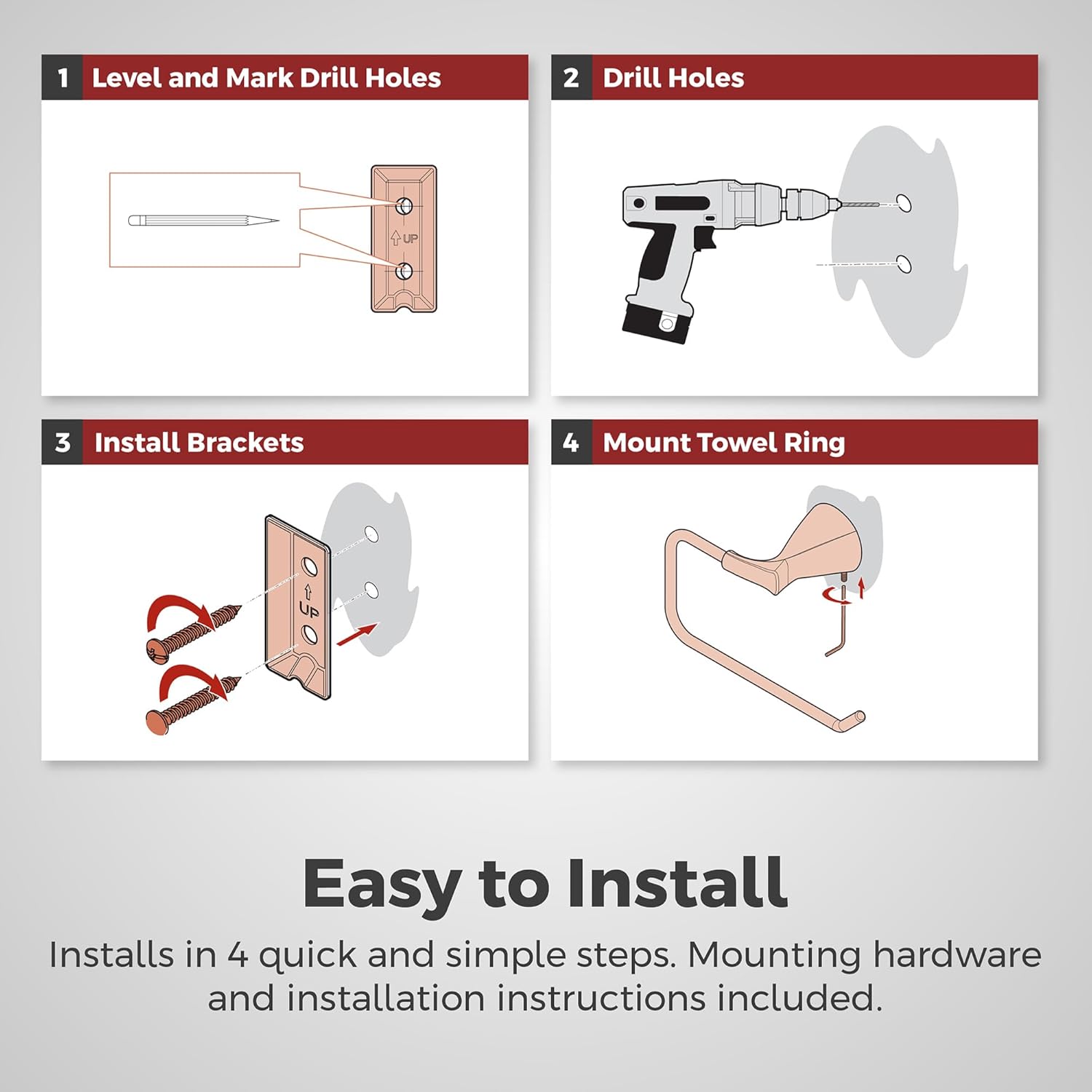 Pfister Willa Towel Hook, Bathroom Towel & Robe Hook, Wall-Mounted, Screw-in, Matte Black Finish, BRHWLL0B