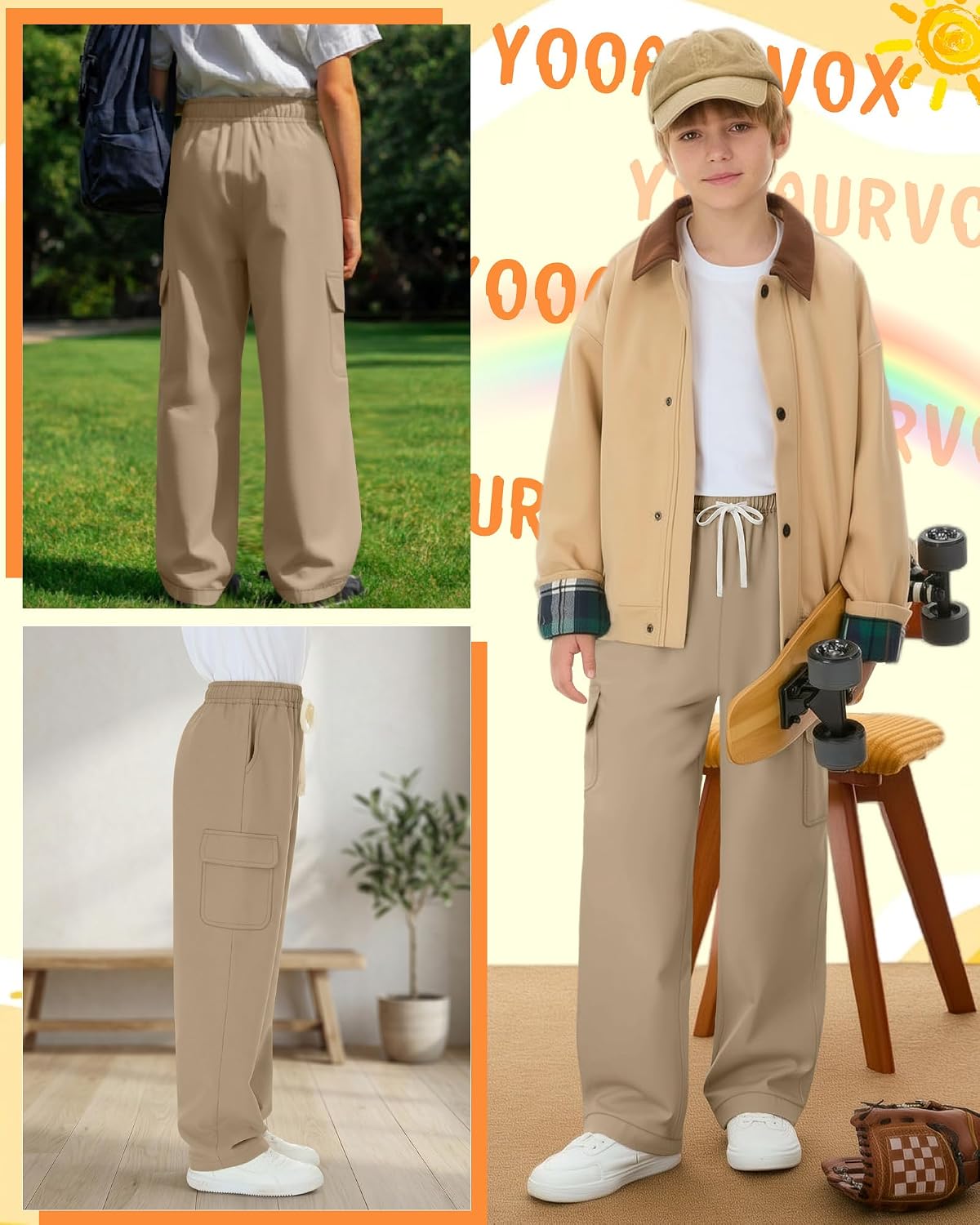 Boys Uniform Cargo Pants Back to School image 4