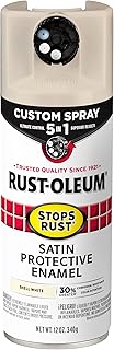 Rust-Oleum 376875 Stops Rust Custom Spray 5-in-1 Spray Paint, 12 oz, Satin Shell White