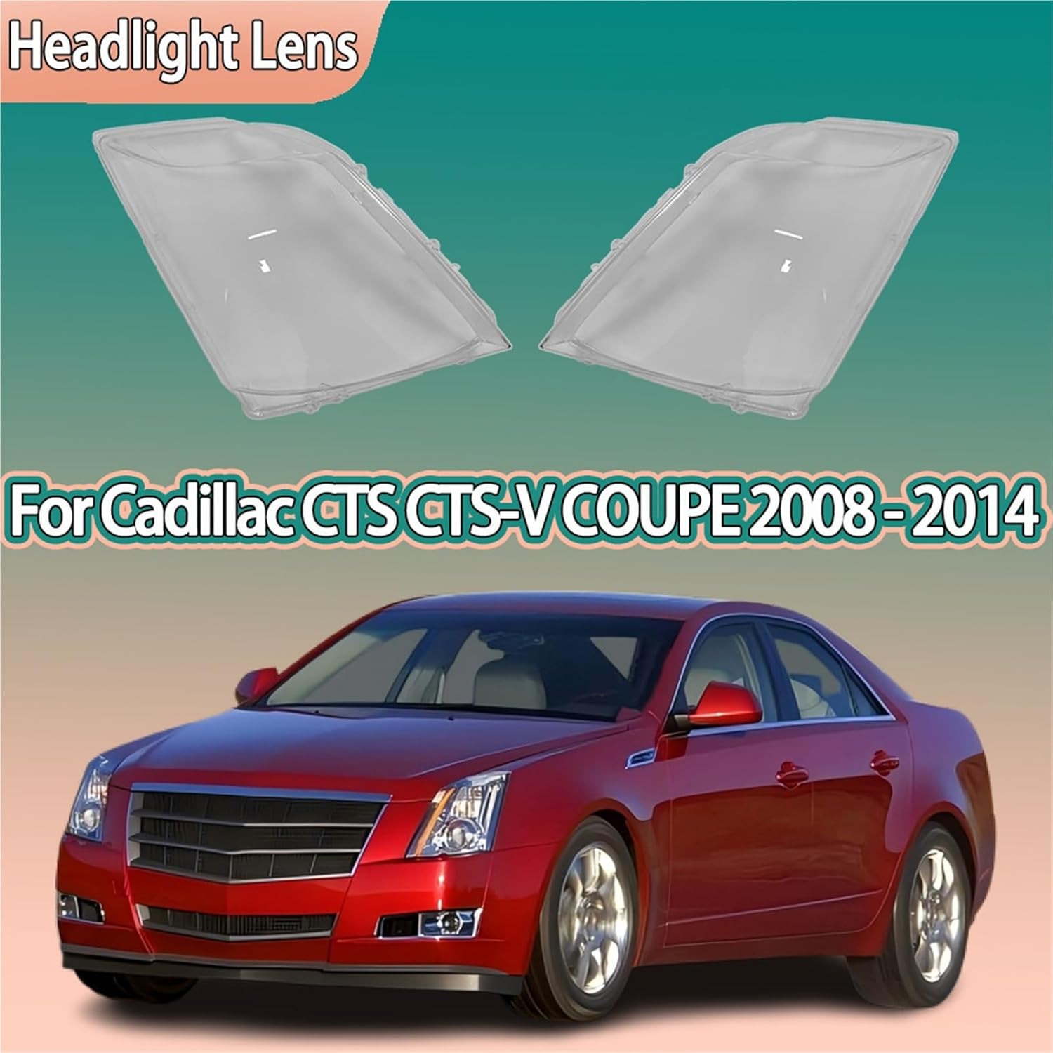 Compatible with Cadillac CTS CTS-V COUPE 2008 2009 2010 2011 2012 2013 2014 Car Headlight cover Headlamp Lens Auto Shell Cover(Left Side)