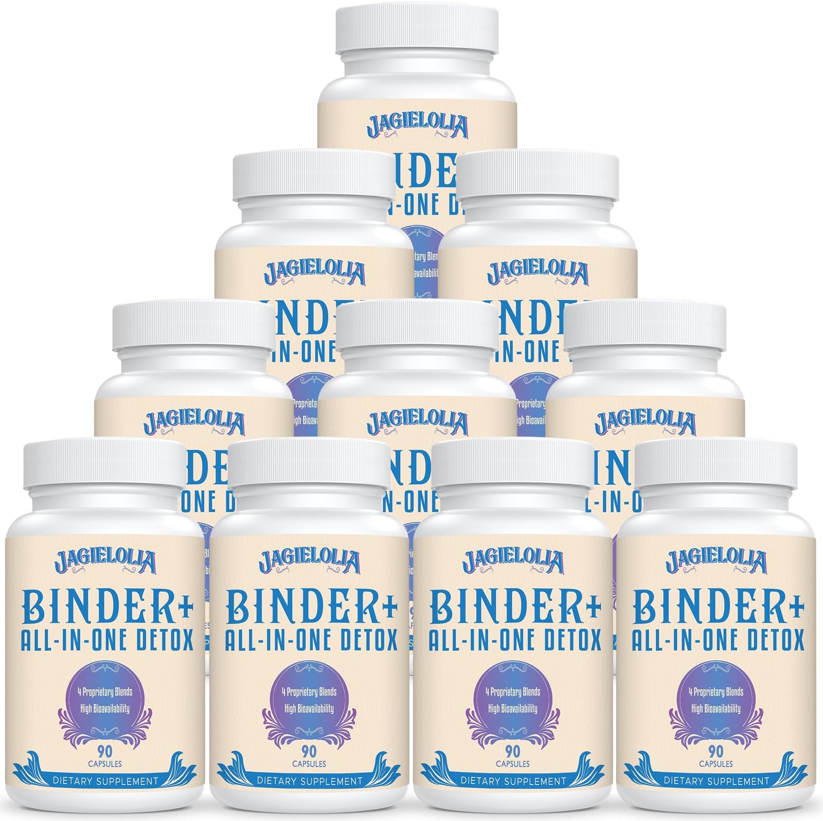 All-In-One Detox Binder Supplement 1500 MG - High Bioavailability, Liver Gut Detox Cleanse with Activated Charcoal, Zeolite & Bentonite Clay for Toxins, Liver, Digestive, 900 Vegan Capsules