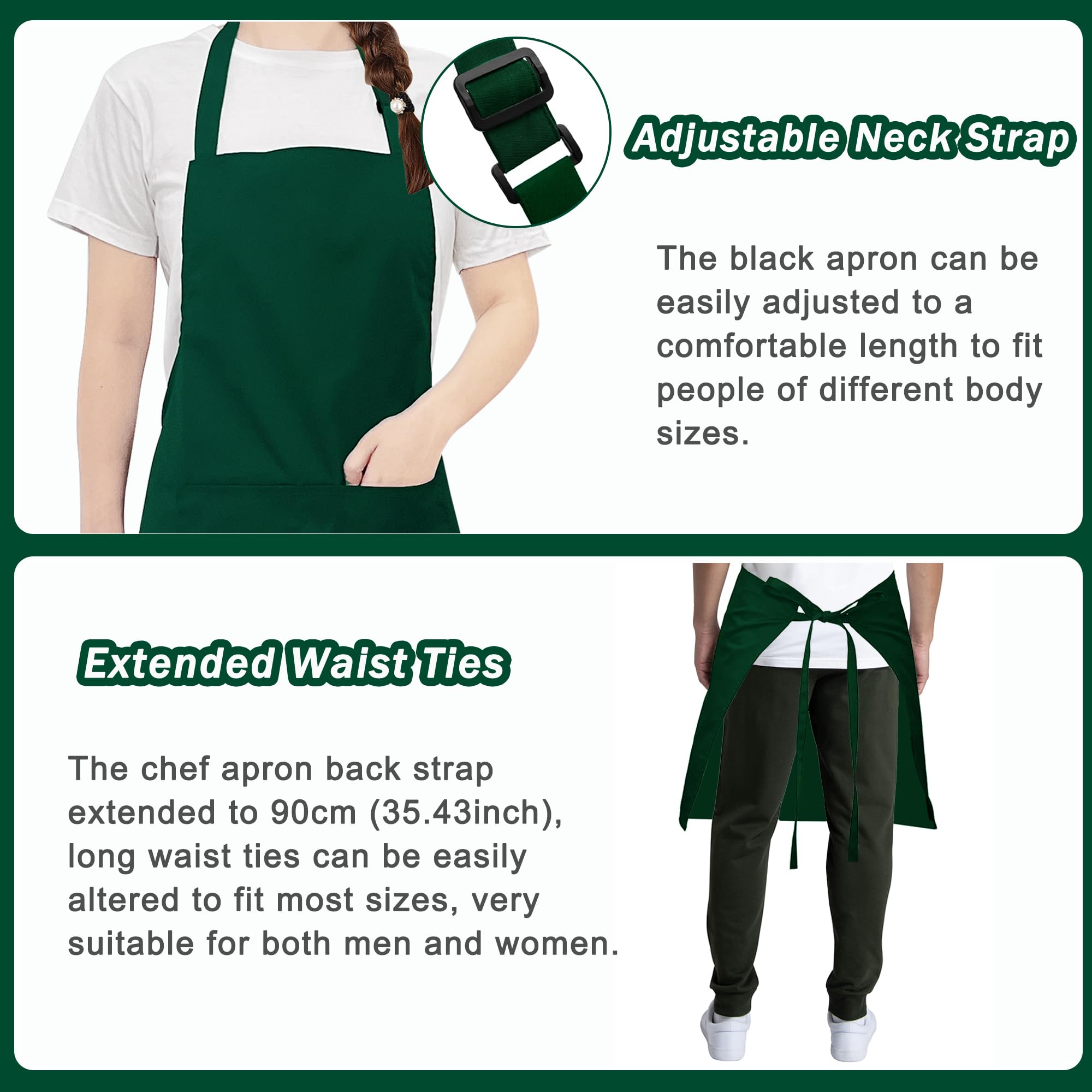 umboom 3 Pack Green Chef Apron - Image 4