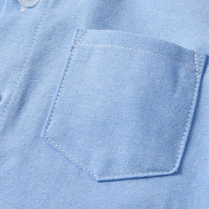 Yanmucy Toddler Little Boy Button Down Shirt Short Sleeve Solid Stand Collar Baby Summer Clothes for Kids 2-8 Years4