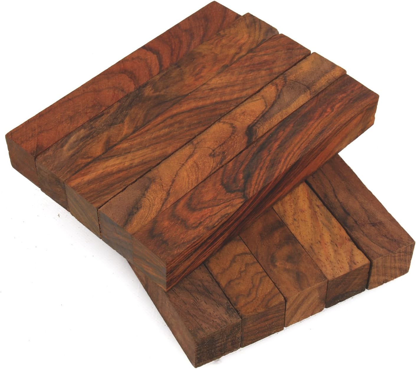 Legacy Woodturning, Premium Cocobolo Wood Pen Blank, 3/4" x 3/4" x 5", Pack of 10