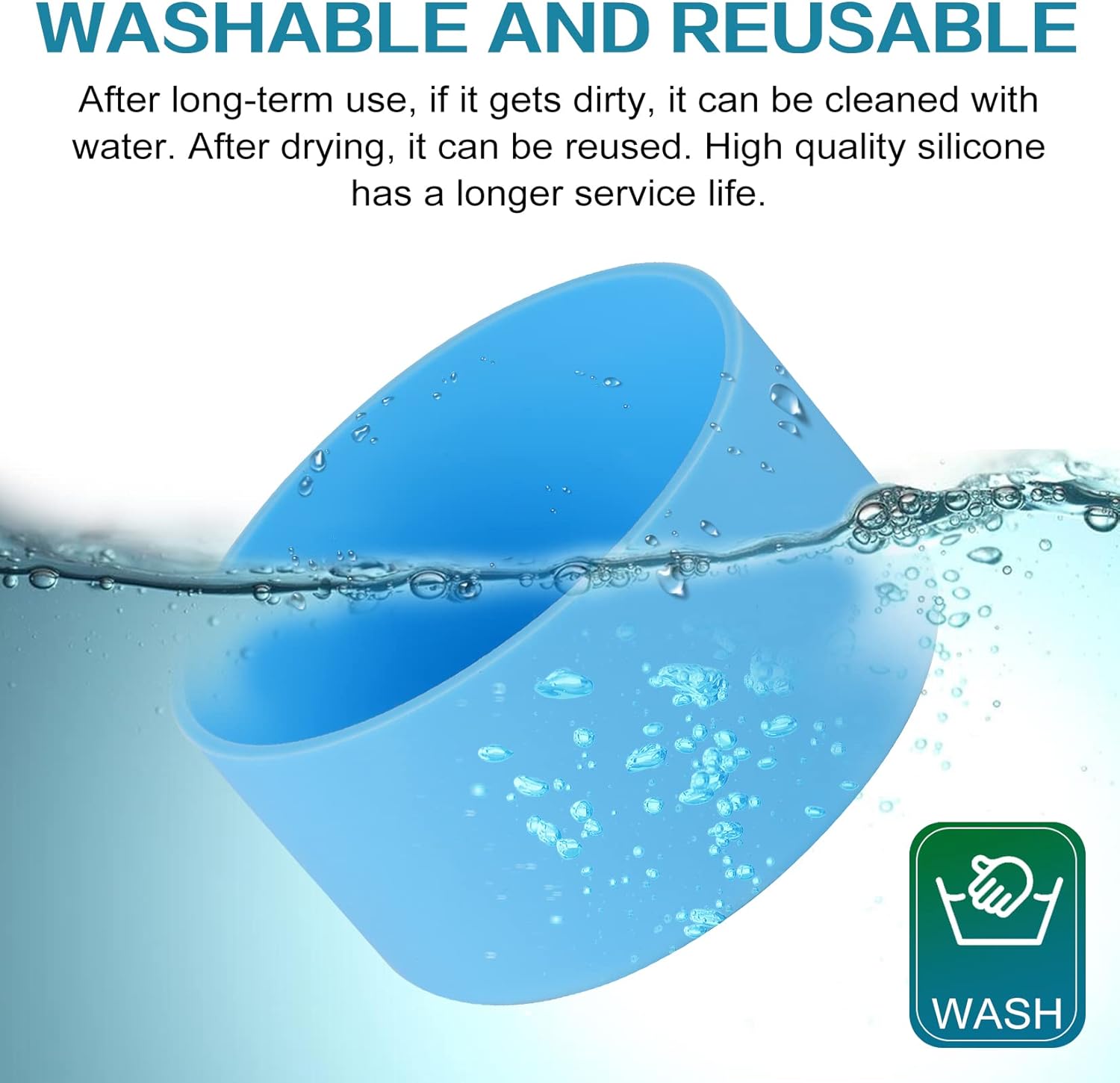 Silicone Bumper Boot for Stanley Quencher H2.0 40 oz 30 oz Tumbler with Handle & Stanley IceFlow 20oz 30oz, Protective Water Bottle Bottom Sleeve Cover, Tumbler Accessories (Blue)