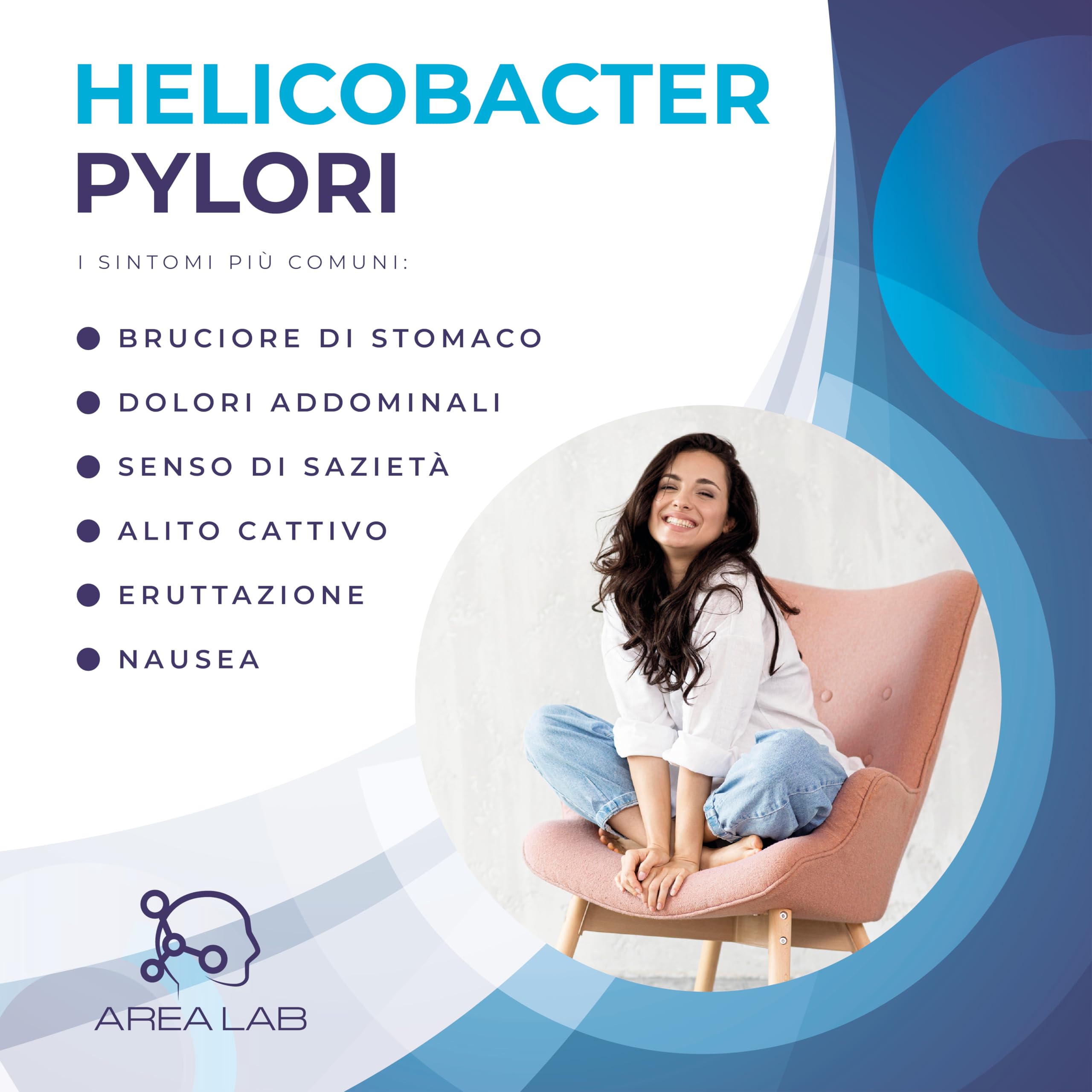 Test Helicobacter Pylori AREA LAB | Kit Analisi Feci per H. pylori | Dispositivo Medico Registrato al Ministero della Salute | Certificato CE | Risultati in 10 Minuti | 97,8% Precisione