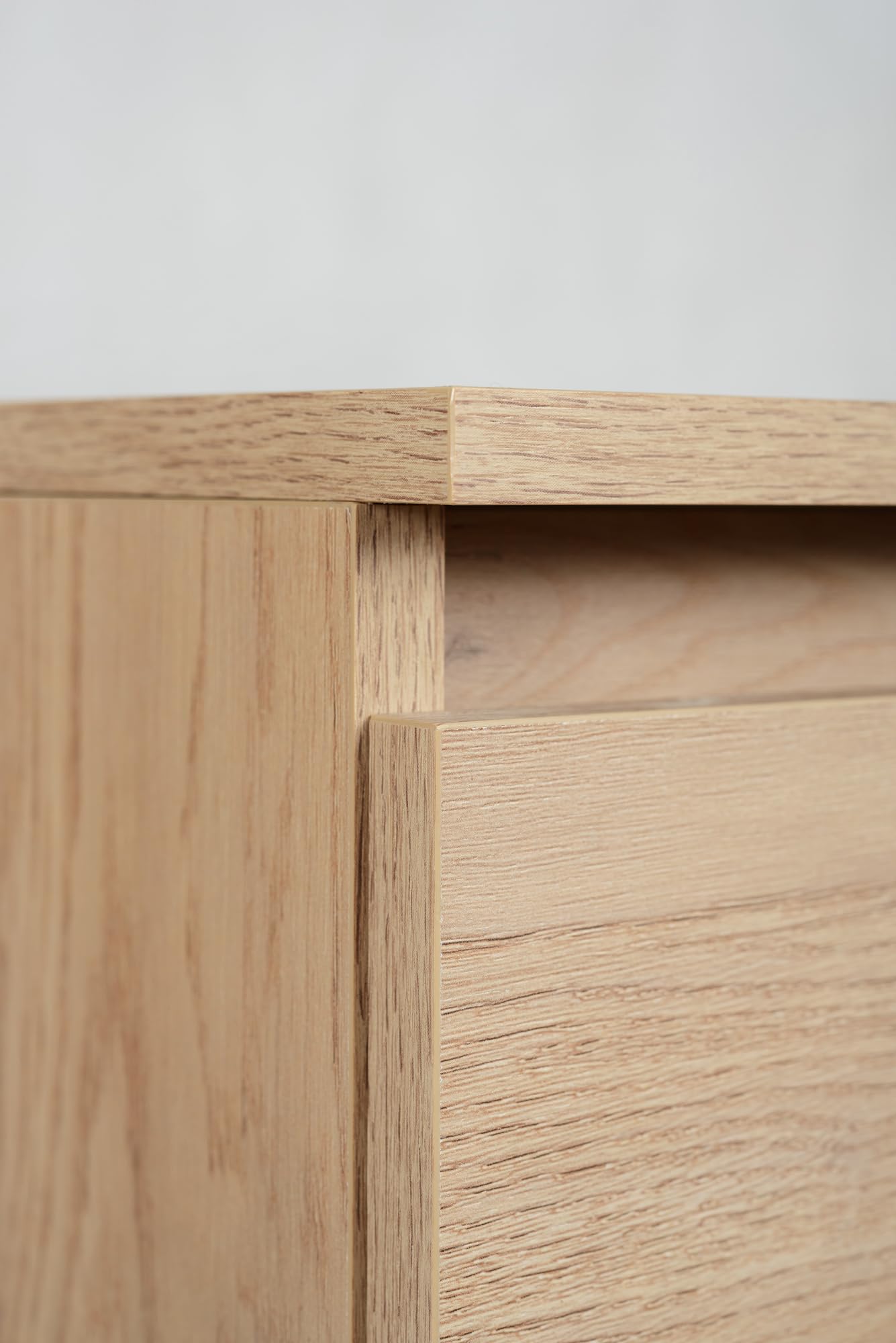 3E 3xE living.com Badezimmerschrank 100 cm (80 + 20) mit oberer Arbeitsplatte, helle Eiche, 100 x 77 x 46 cm
