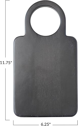 Miniatura 2 de Bloomingville Tabla de cortar de madera de mango con mango redondo, color negro