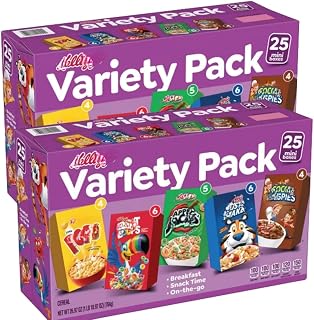 Cereal Mini Boxes, Variety Pack, 25 Count (2 Pack)