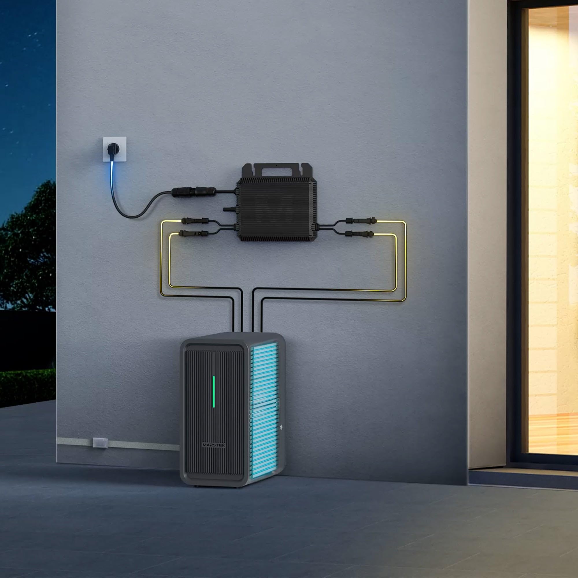 2026 Updated Balkonkraftwerk mit Speicher B2500 0% VAT, Marstek 2240Wh LiFePO4 Akku 6000 Ladezyklen, 1600W Max. 1600W PV-Eingang & 800W Ausgang Erweiterbar auf 8960Wh, IP65 wasserdicht & staubfest