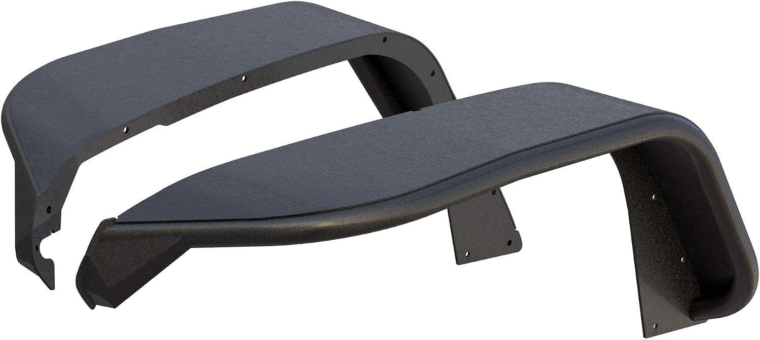 ARIES 1500203 Textured Black Aluminum Front Fender Flares, Fits Select Jeep Wrangler JL, Gladiator JT