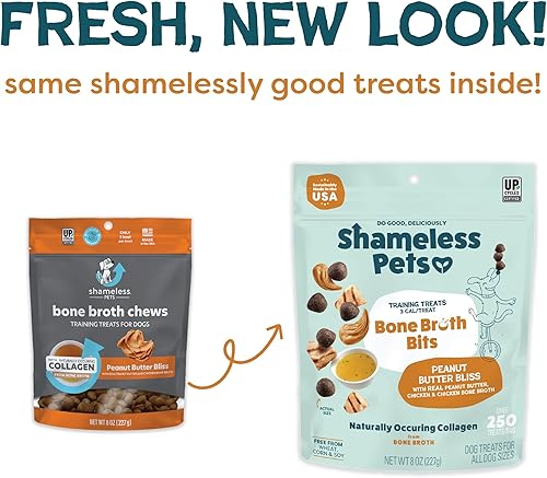 Miniatura 2 de Shameless Pets Golosinas de entrenamiento para perros, brocas de caldo de hueso, golosinas naturales y saludables para cachorros, golosinas de