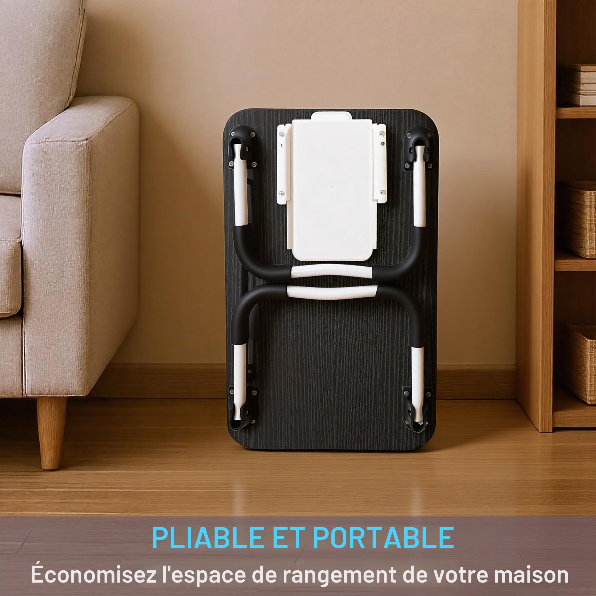 Small Bureau de lit pour Ordinateur Portable, 48 X30 CM Plateau Repas pour Petit-déjeuner au, Travail et Étude, Bureau à Domicile, Support pour canapé lit (Small Black 48x30)