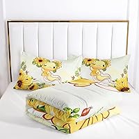 Vista 134 de CVHOUSE Juego de ropa de cama con diseño de panda, juego de edredón individual con panda y 2 fundas de almohada, lindo juego de colcha kawaii