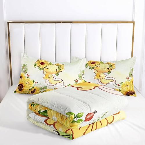 Miniatura 134 de CVHOUSE Juego de ropa de cama con diseño de panda, juego de edredón individual con panda y 2 fundas de almohada, lindo juego de colcha kawaii