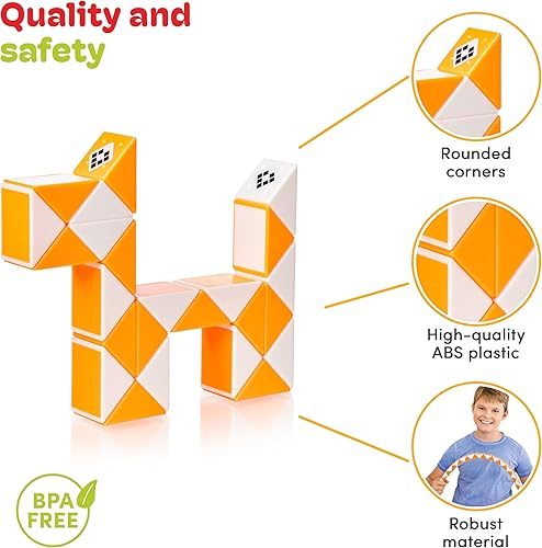 Miniatura 6 de CUBIDI Cubo mágico de serpiente  Juguete antiestrés de serpiente para niños  Juguetes de viaje para niños de 4 a 8 años  Gran regalo para niños y