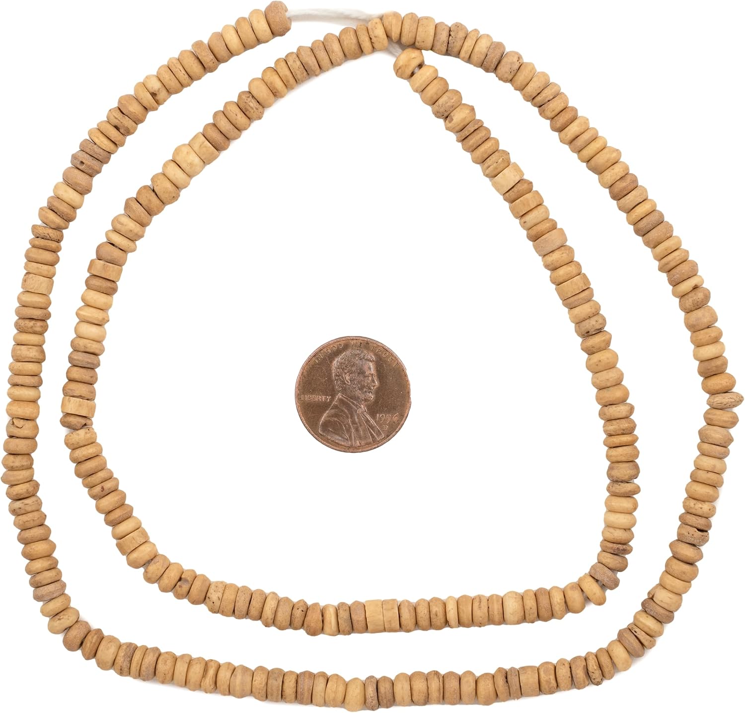 The Bead Chest Brown Bone Donut Beads 3x6mm Heishi 24 Inch Strand