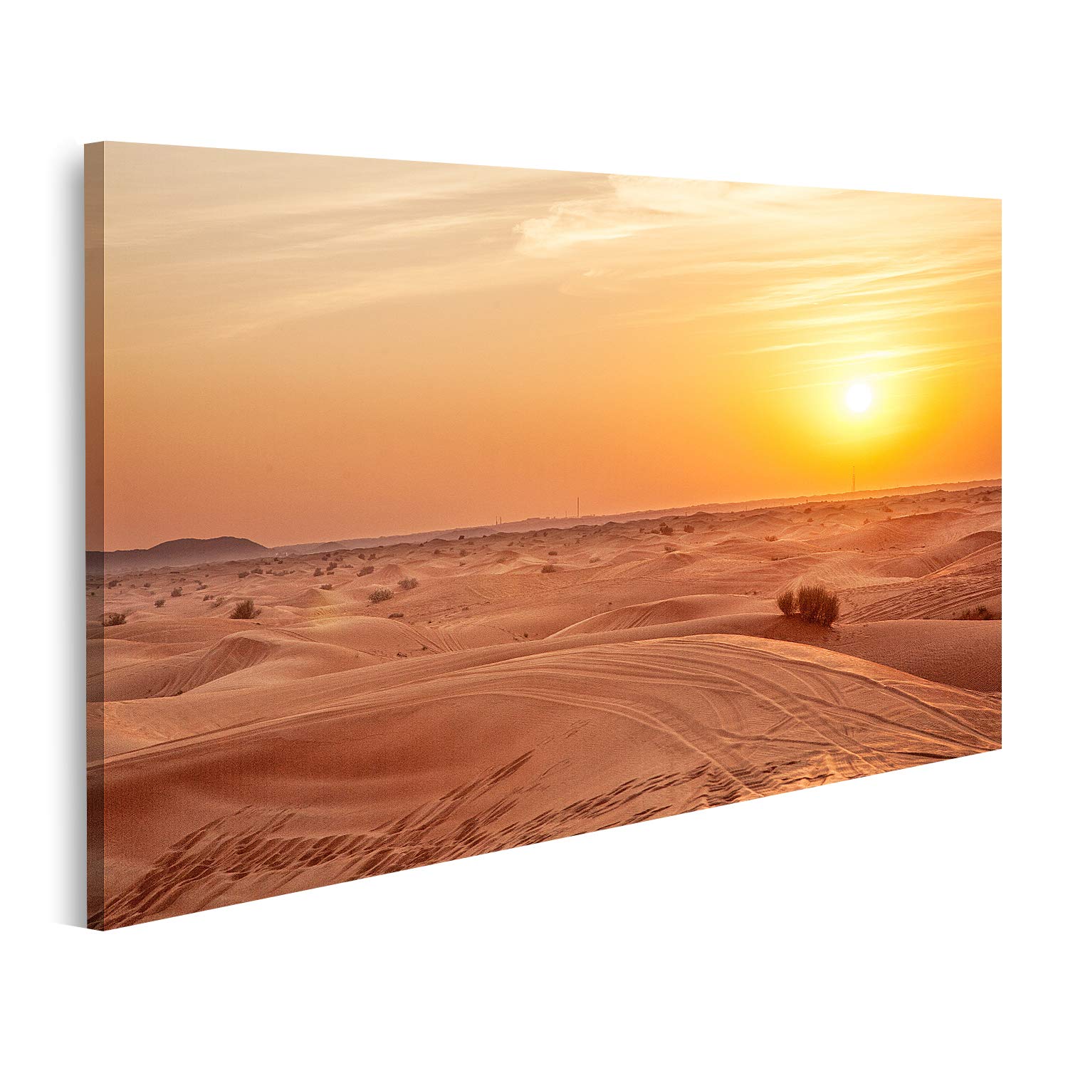 islandburner Tableau sur toile Coucher De Soleil Dans Le Désert Cadre Affiche Poster Murale Tableaux
