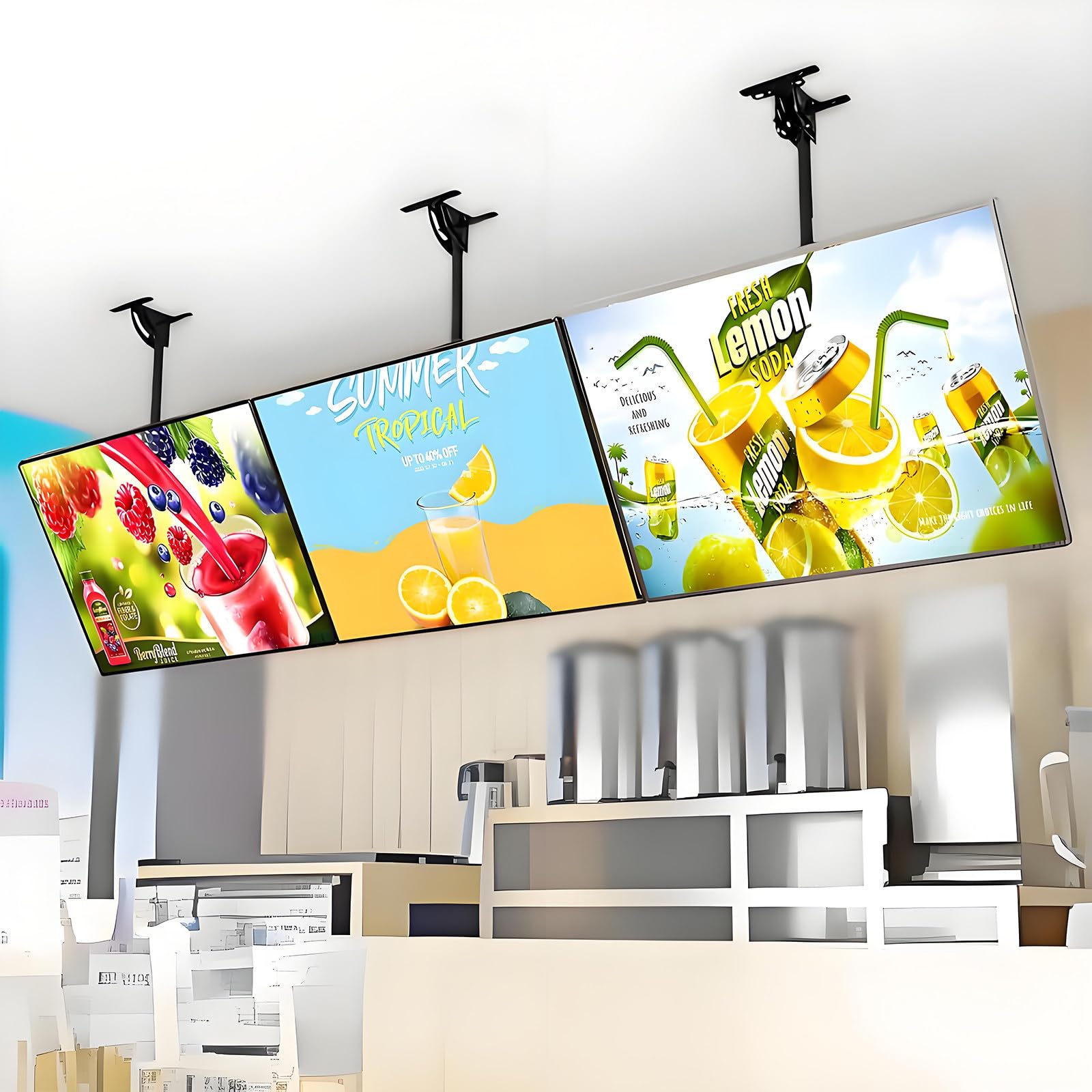 Tablero de menú iluminado LED con marco delgado a presión para publicidad y decoración