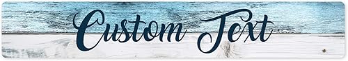 Miniatura 26 de Letrero Personalizado, Letrero de Calle Personalizado, 11 Colores de Fuente, 13 Estilos de Fuente, 4 Opciones de Agujeros, 22 Tamaños, 6x24 Madera