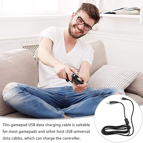 Miniatura 7 de SOLUSTRE Cargadores inalámbricos USB cable de carga compatible con PS4 Slim Pro Game Pad Cable de carga negro controlador de juego mango cargador de