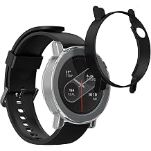 kwmobile Cases Compatible with CMF by Nothing Watch Pro 2 D398 - Set of 2 Fitness Tracker Screen Protectors - Black/Transparent