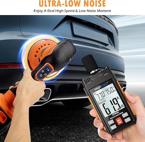 Miniatura 6 de Pulidora inalámbrica para automóvil, kit de pulido de automóvil con baterías de 21 V, 2 x 4.0 Ah, búferes excéntricos orbitales con 8 velocidades