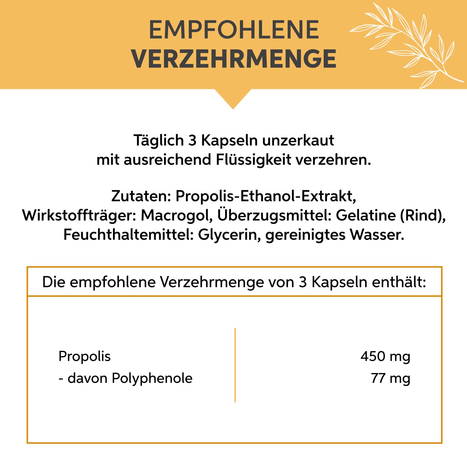 Propolis Kapseln 500 Stück | Hochdosiert 450mg Tagesdosis | Natürliches Bienenharz Softgel