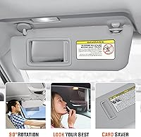 Vista 4 de Youxmoto Left Driver Side Sun Visor for Hyundai Elantra 2011 2012 2013 2014 2015, Gray # 852103X000TX