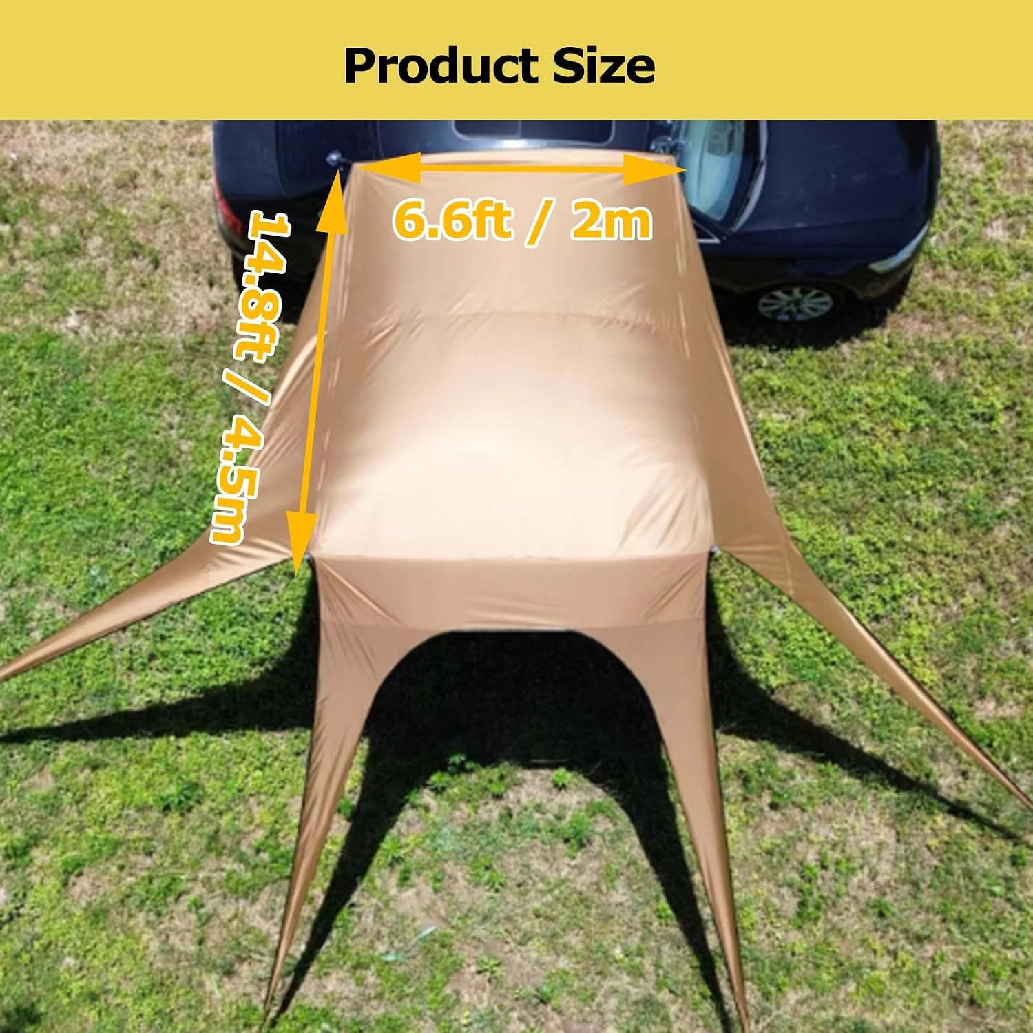 Camping Canopy, Outdoor Swallowtail Butterfly Tent, No Need to Build, Rain-proof and Sun-proof, No Roof Rack Hardware, Suitable for SUVs, Cars, Trucks, MPVs(Small)