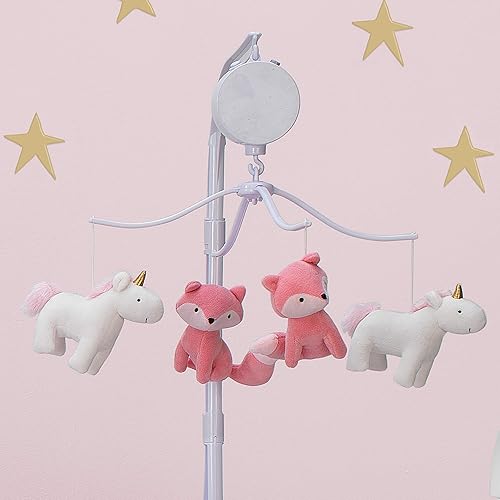 Miniatura 3 de Bedtime Originals Rainbow Unicorn Musical Baby Cuna Móvil, Rosa