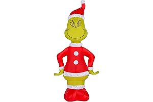 Gemmy 19" Airdorable Christmas Airblown Inflatable Grinch in Santa Suit