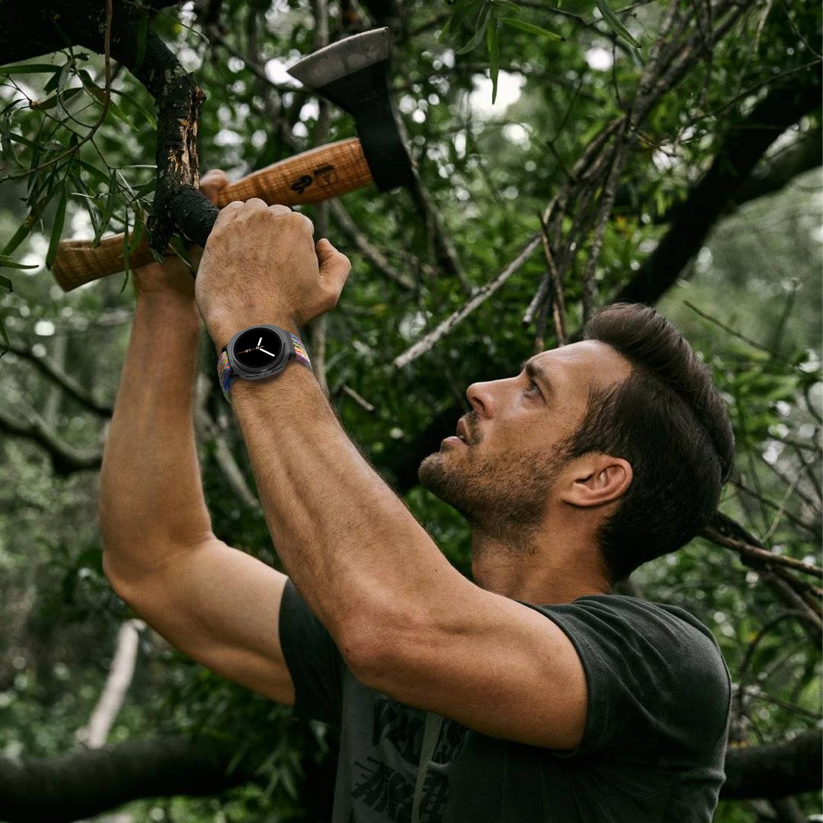 Correas trenzadas con un clic para Samsung Galaxy Watch 8/8 Classic Band de 40 mm, 44 mm, 46 mm, para mujeres y hombres, pulsera elástica con cierre de paracaídas, correa de nailon deportiva para