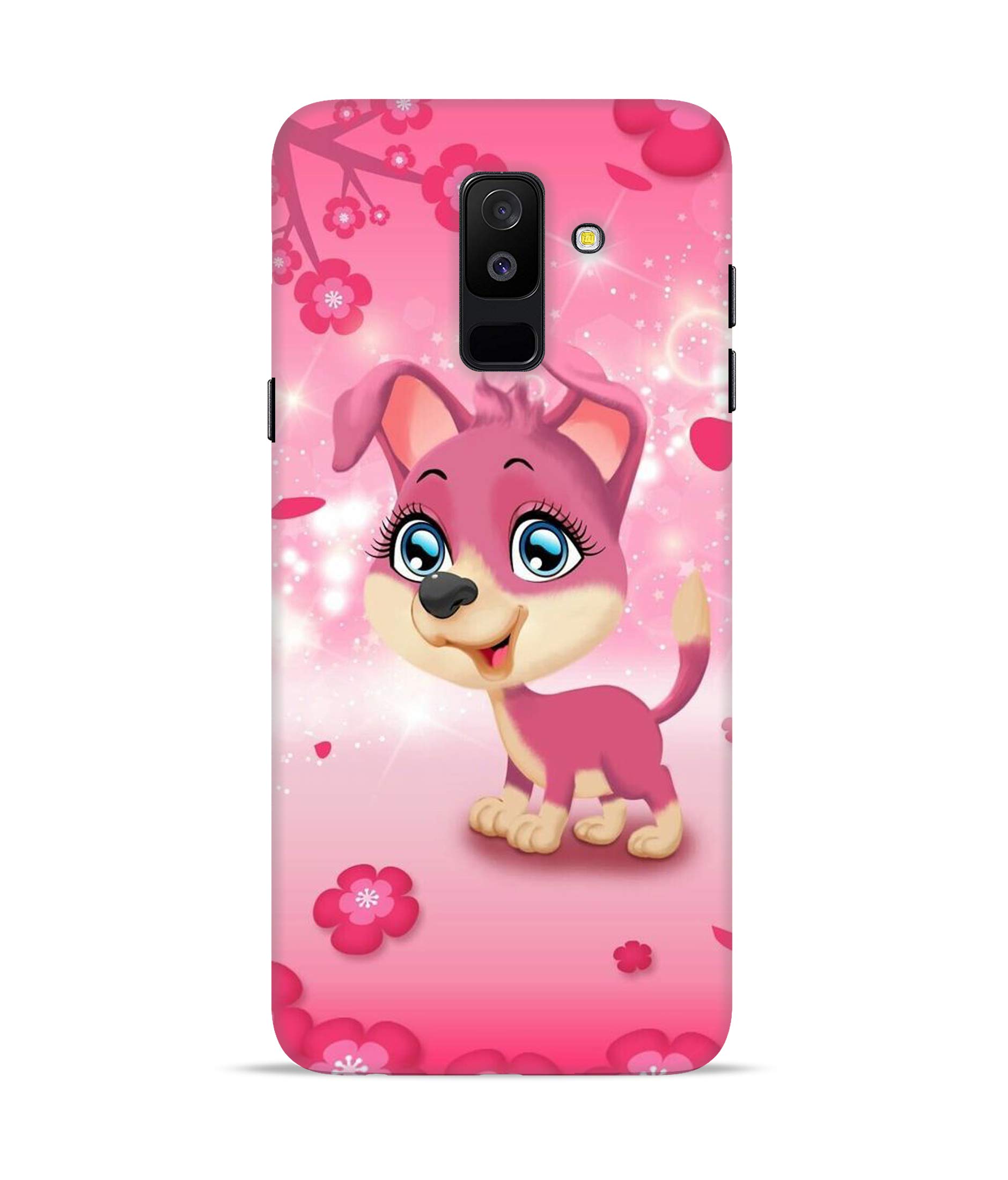 Silence Printed Funny Funky Flower Floral Quote/Quotie-Pink Puppy Designer Hard Back Case Cover for Samsung Galaxy A6 Plus/ J8 Back Cover