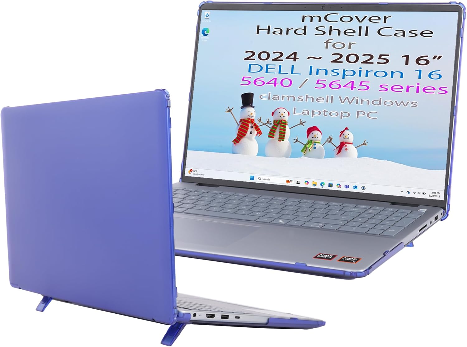 mCover Case Only Compatible with 2024~2025 16" Dell Inspiron 16 5640 5645 Series Clamshell Windows Laptop PC (NOT Fitting Any Other Dell Models) - Blue