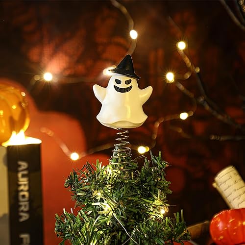 Miniatura 2 de Queekay Decoración de árbol fantasma de Halloween, adornos de fantasma pequeño de 4 pulgadas, decoración de árbol espeluznante de Halloween,
