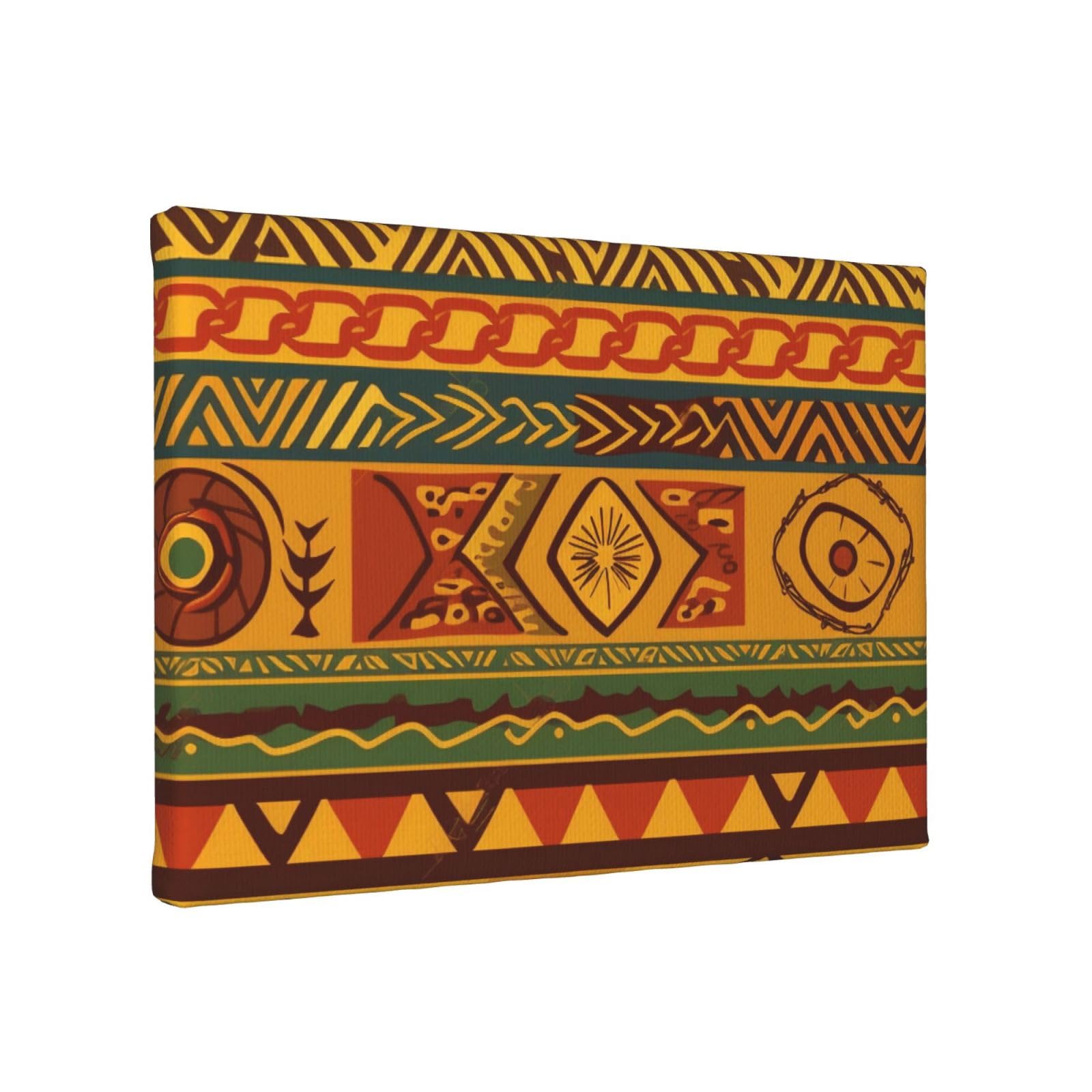YKLJG African National Patterns Printed Wall Art Canvas Painting 30x20 CM Wooden Framed Picture Painting Artwork Prints for Bedroom Kitchen Home Office Decor