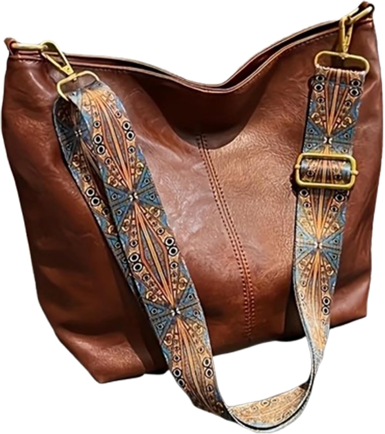 Bellavere® Women’s Bohemian Style Shoulder Bag, Large Capacity Vintage Crossbody Purse with Adjustable Wide Strap for Daily Use & Travel
