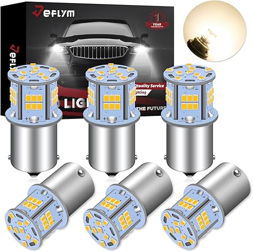 Bombillas LED 1003 sin polaridad, color blanco cálido, 800% superbrillantes, bombillas LED 1141, luz de caravana, 1073 7506 1156 bombillas LED para