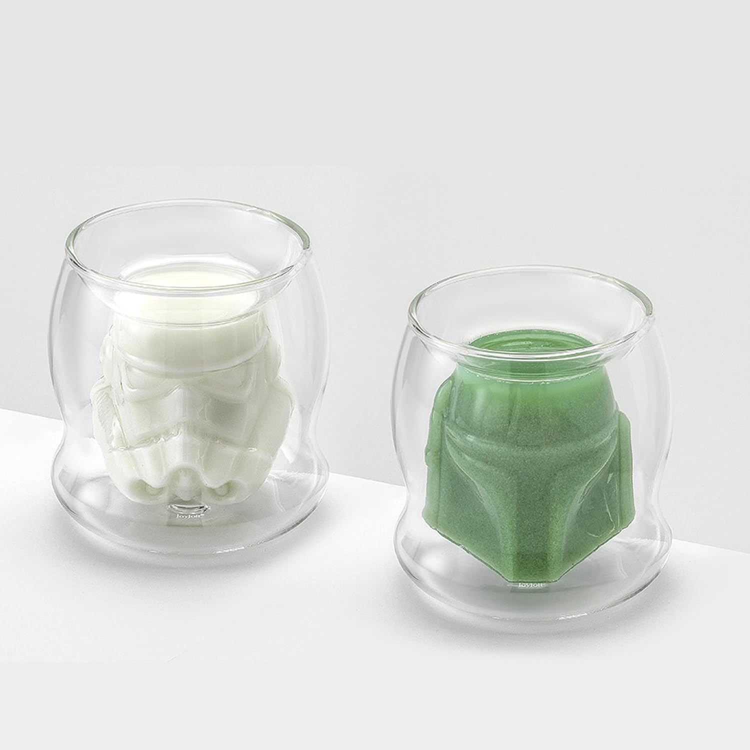 JoyJolt Star Wars Boba Fett 3D Helmet 6.5oz Double Wall Glass Coffee Cup. From The Star Wars Coffee Mug, Glass Coffee Cups, Espresso Cups and Tea Cups Collection of Double Wall Glasses. - Image 5