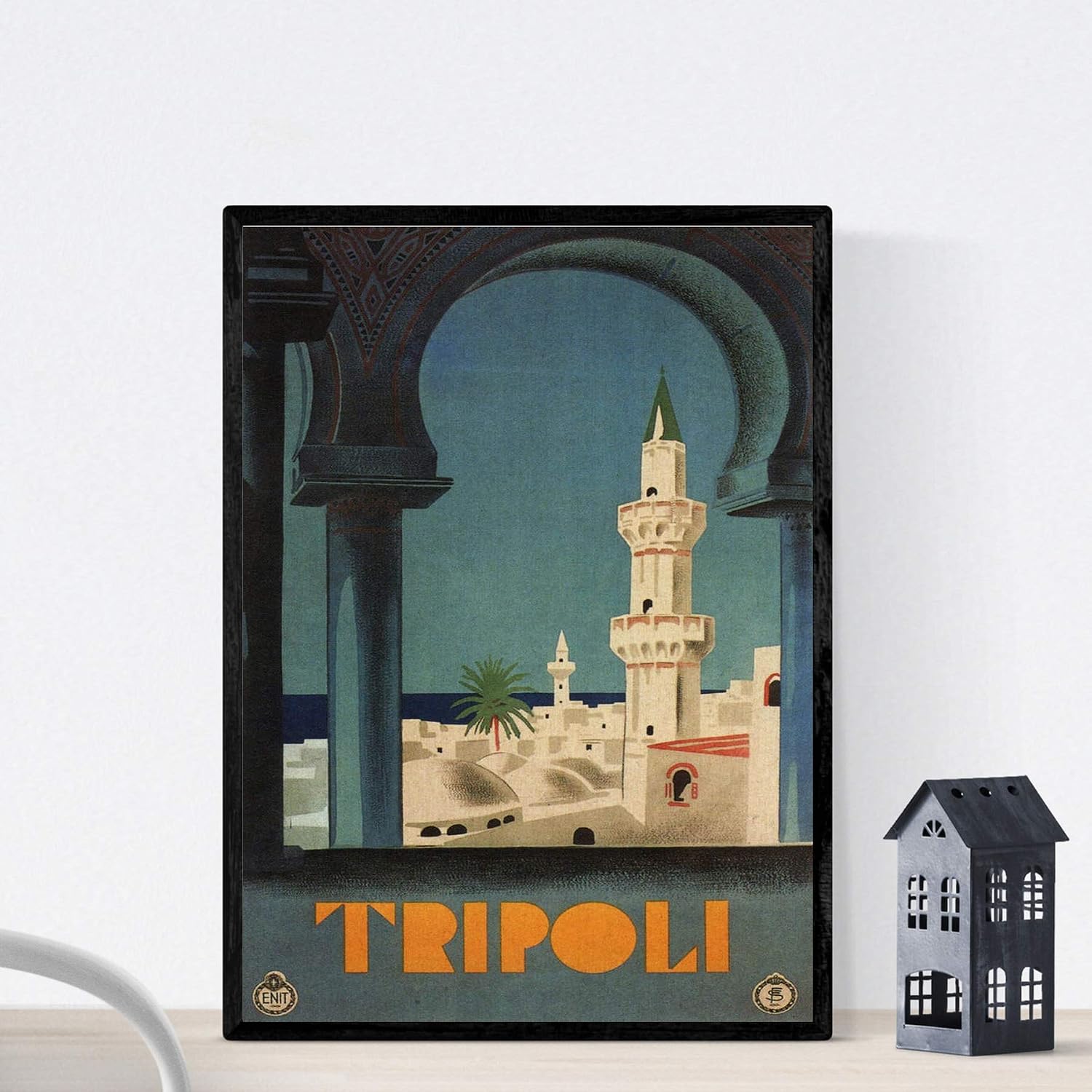 Nacnic Vintage Poster Vintage poster of France and Italy. Meet Tripoli. A4 size, 29.7L x 21W cm