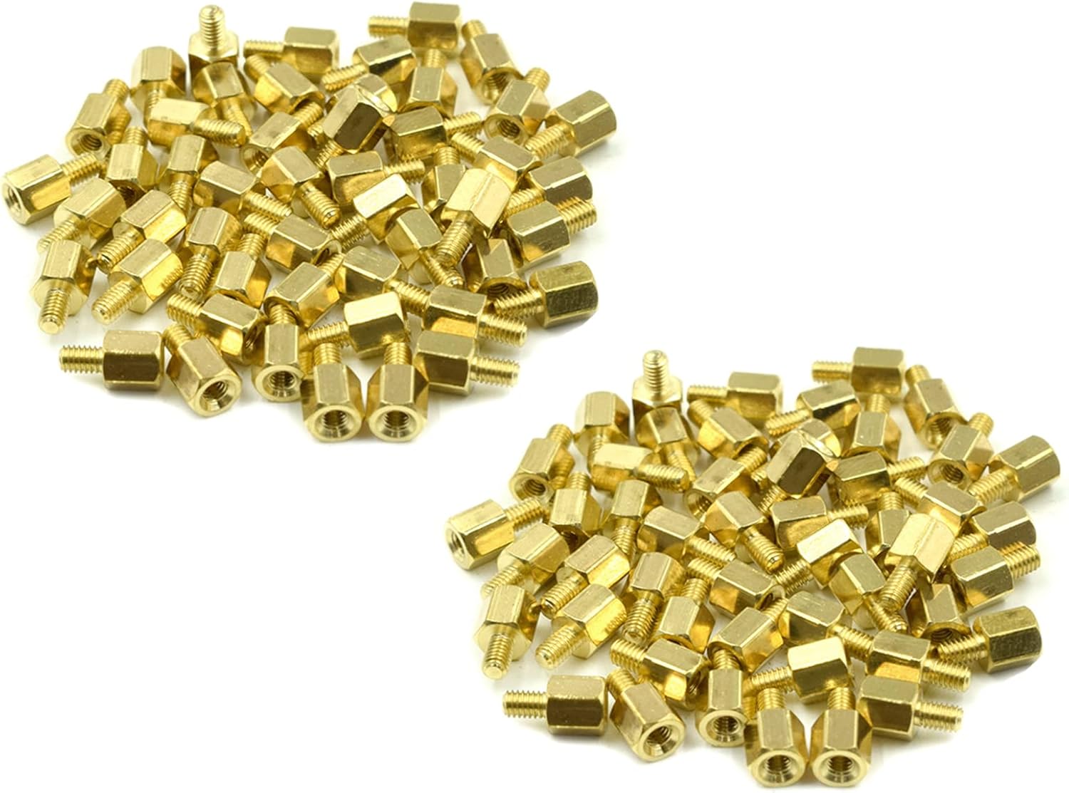 M2.5 x 5mm + 4mm Male to Female Thread Brass,50 Pcs