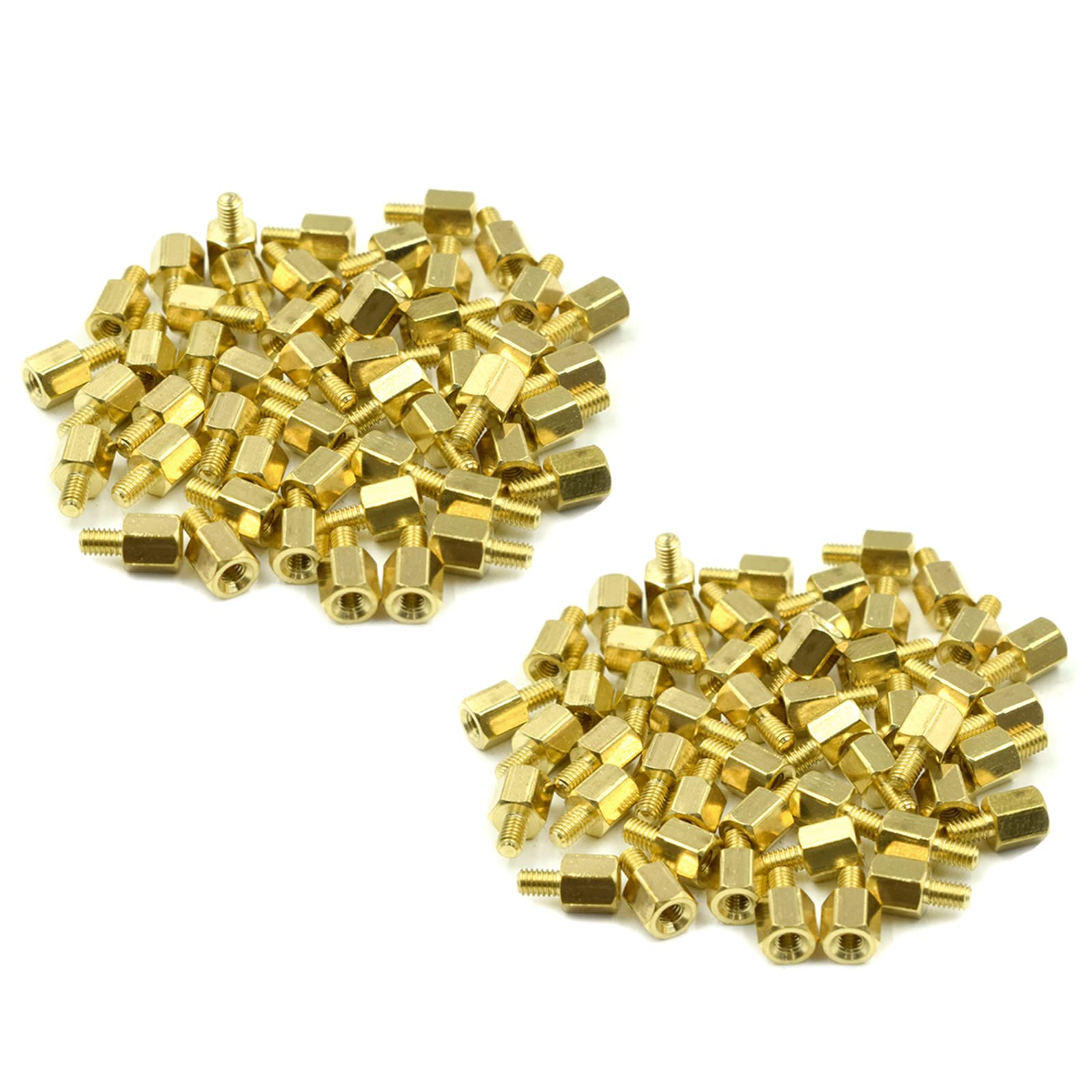 Tsnamay M2.5 x 5mm + 4mm Male to Female Thread Brass Hexagon Hex Standoff Spacer Pillars - (100 Pcs)-image-48