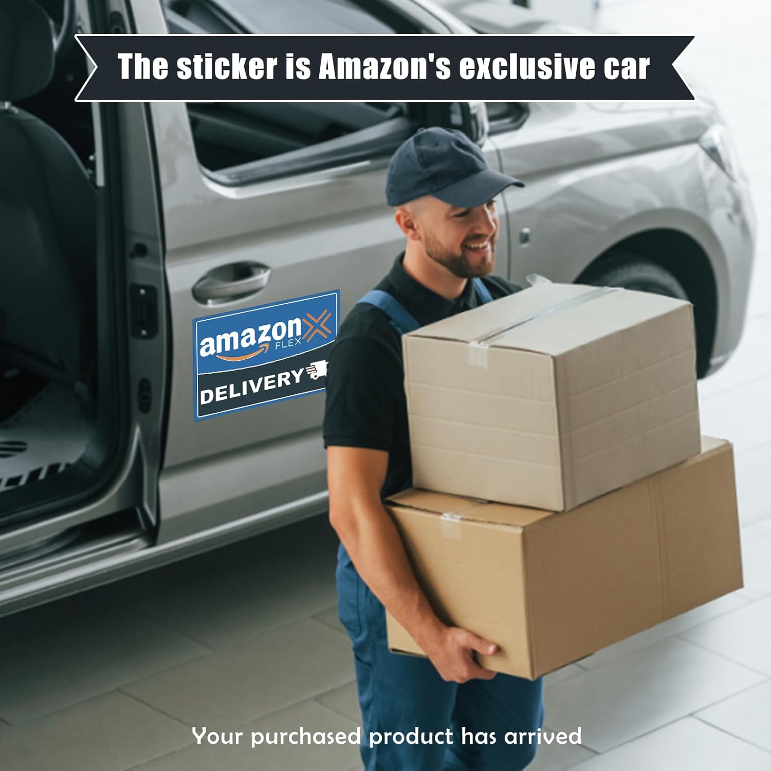 (2-Pack) Professional Flex Driver Car Magnets - Neodymium Magnetic Signs with Customizable Logo | Waterproof & Reusable Vehicle Decals for Delivery Drivers (Blue)