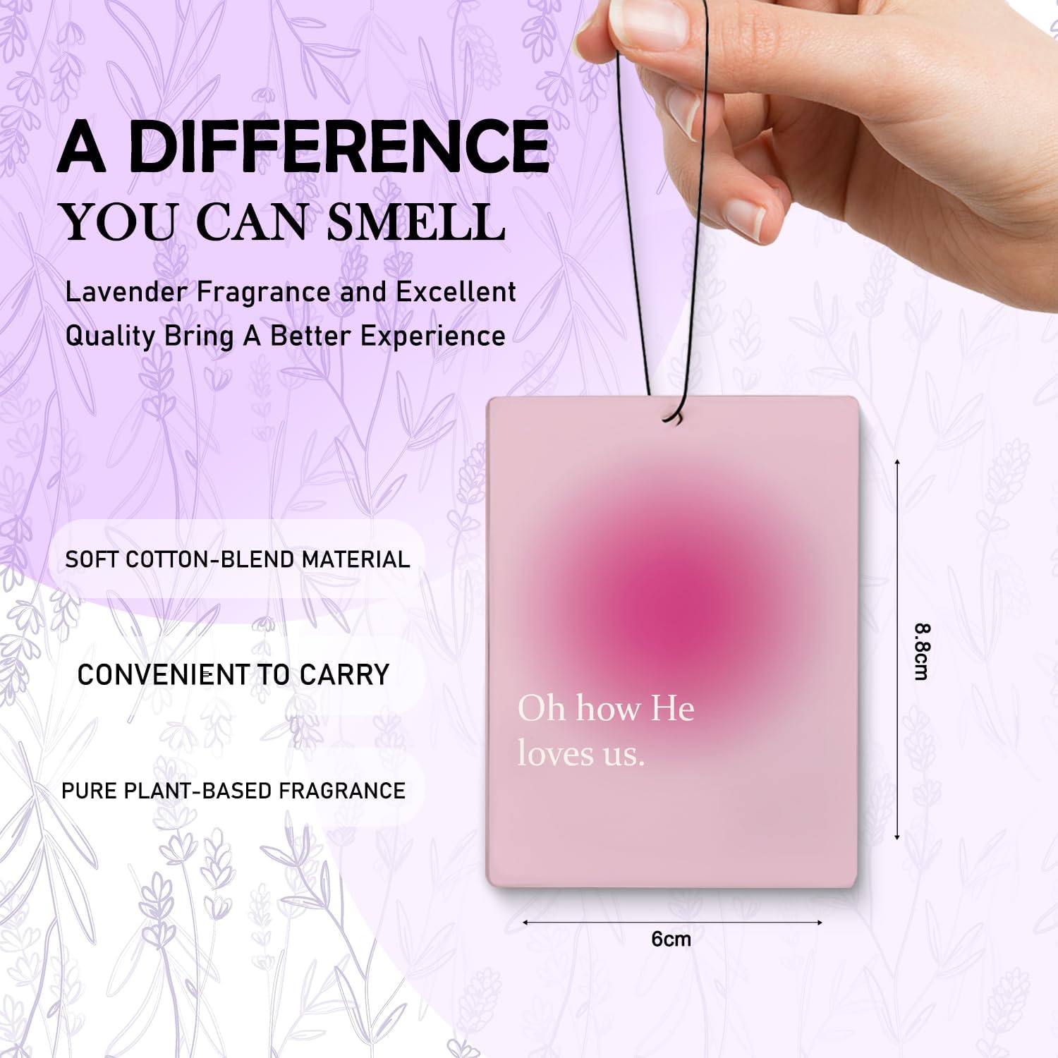 Pink Flower Christian Car Air Freshener 3Pcs,Floral Bible Verse Cars Scents Air Freshener for Women Girls Gifts, Flower Religious Car Accessories Interior Mirror Decor Hanging