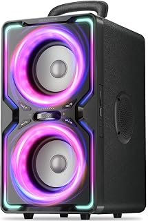 Hotlemon 240W Peak Bluetooth Speaker: Deep Bass, 15H Playtime, TWS Pairing, Fast Charge, Light Show - Portable Party Speaker for Outdoor & Home (Black)